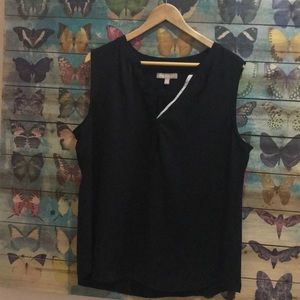 Black and White Sleeveless Blouse